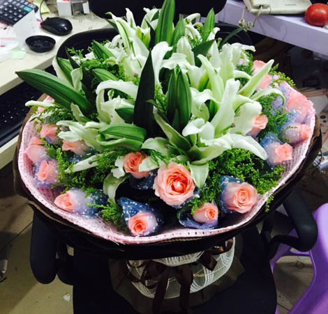 36支粉色玫瑰/爱无限(实拍照)