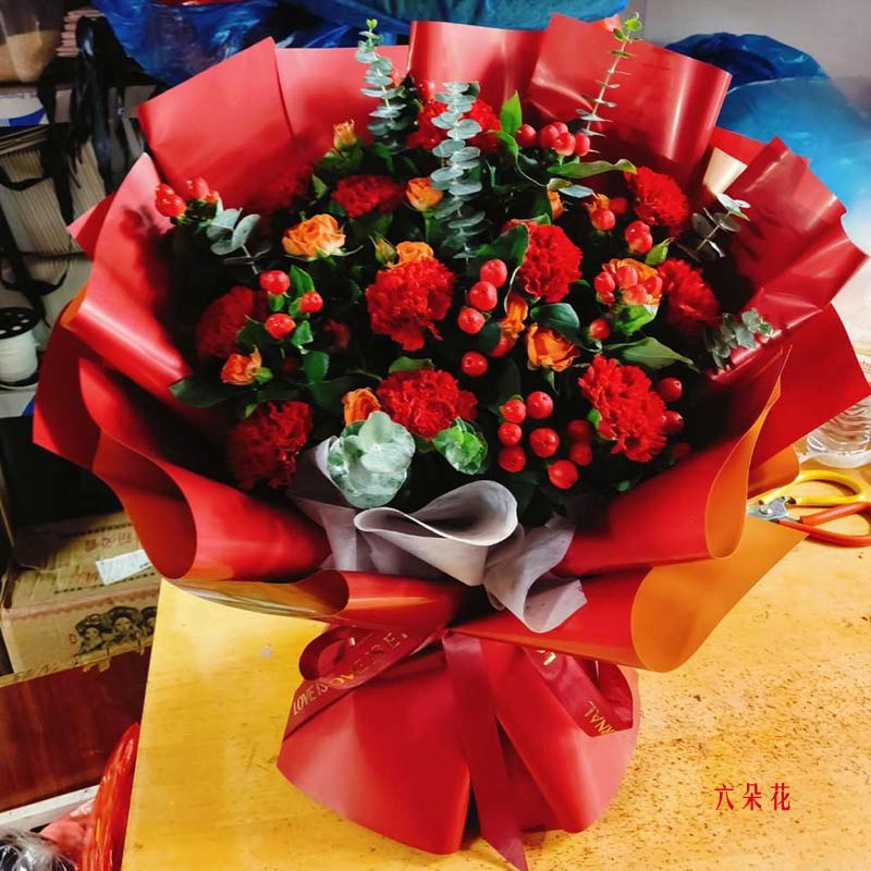 11朵康乃馨4支多头玫瑰,日子如花绽放(实拍照)