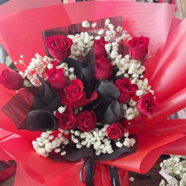 12朵红玫瑰,一生的美好和幸福(实拍照)