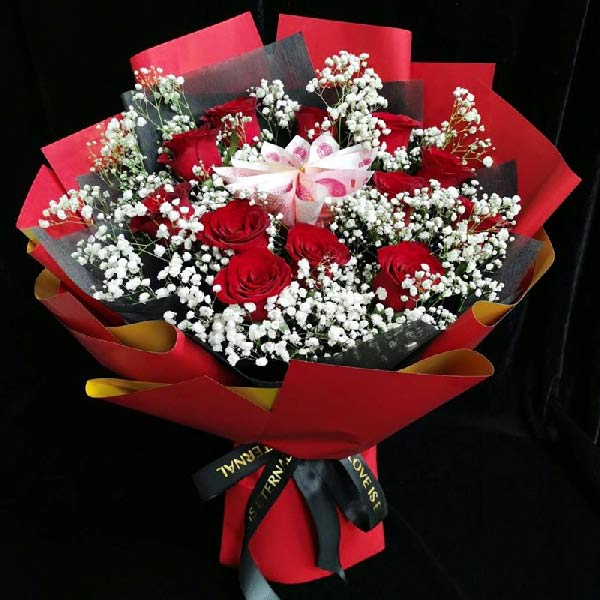 12朵红玫瑰,一生的美好和幸福(实拍照)