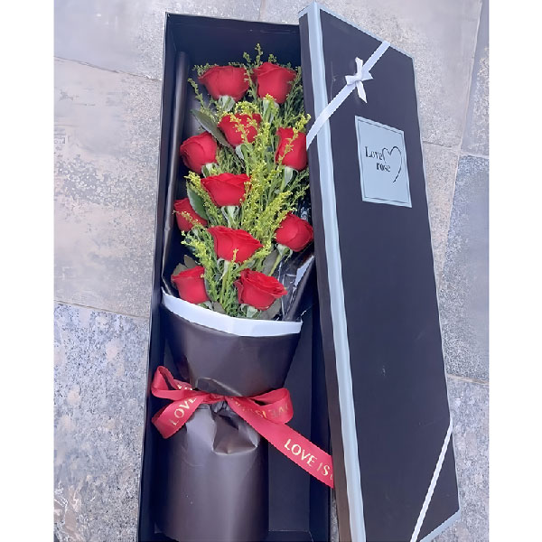 愿我最爱的人幸福/11支红色玫瑰礼盒(实拍照)