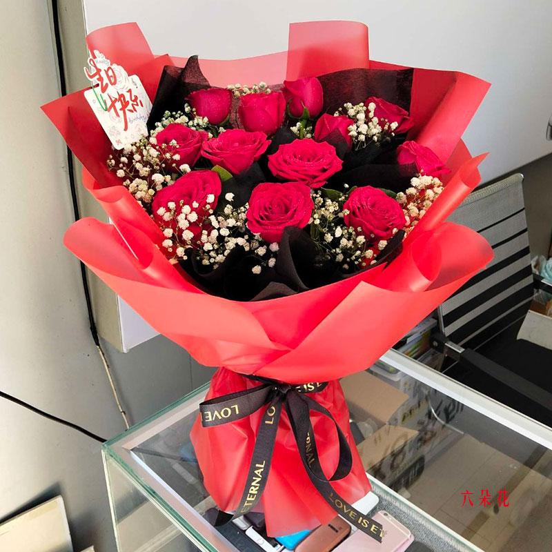 12朵红玫瑰,一生的美好和幸福(实拍照)
