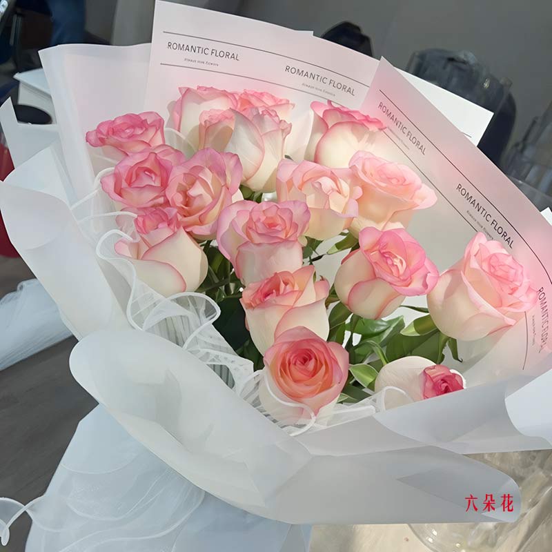 18朵艾莎粉玫瑰,灵动的爱情(实拍照)