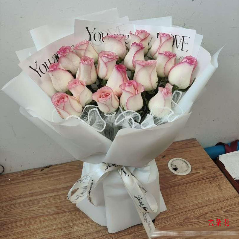 18朵艾莎粉玫瑰,灵动的爱情(实拍照)