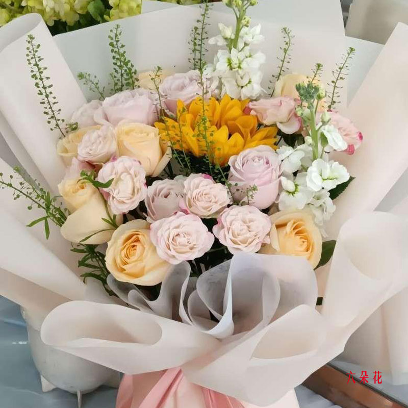 12朵玫瑰1朵向日葵,照亮你前行路(实拍照)