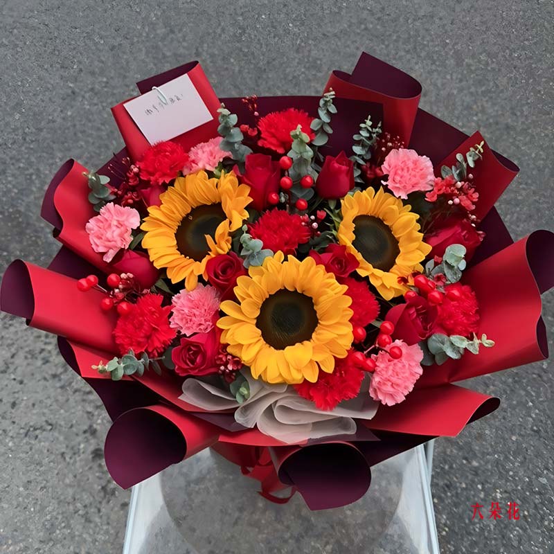 11朵红玫瑰康乃馨,有鲜花的日子(实拍照)