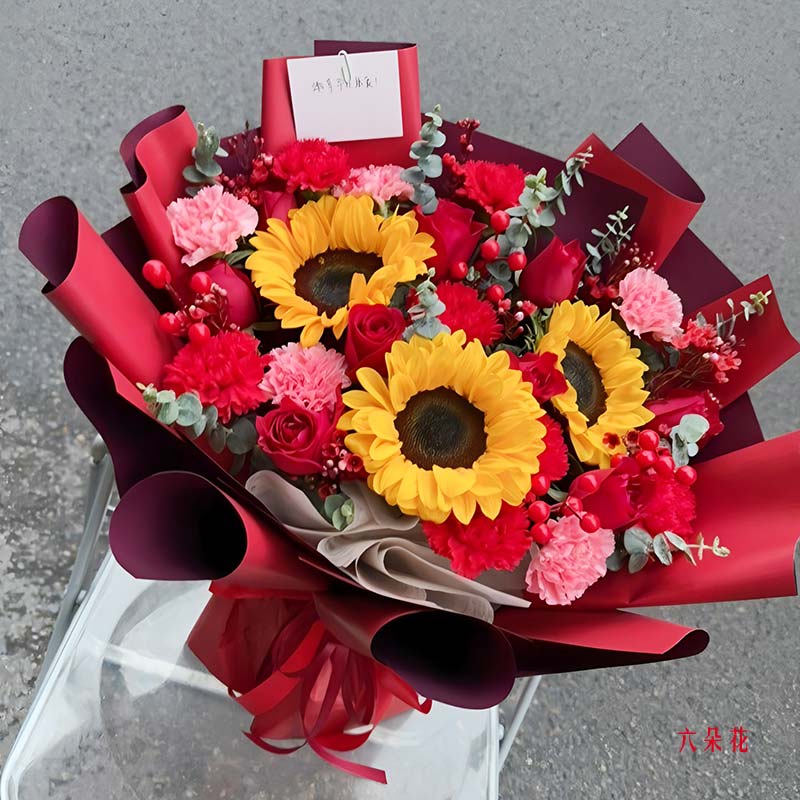 11朵红玫瑰康乃馨,有鲜花的日子(实拍照)