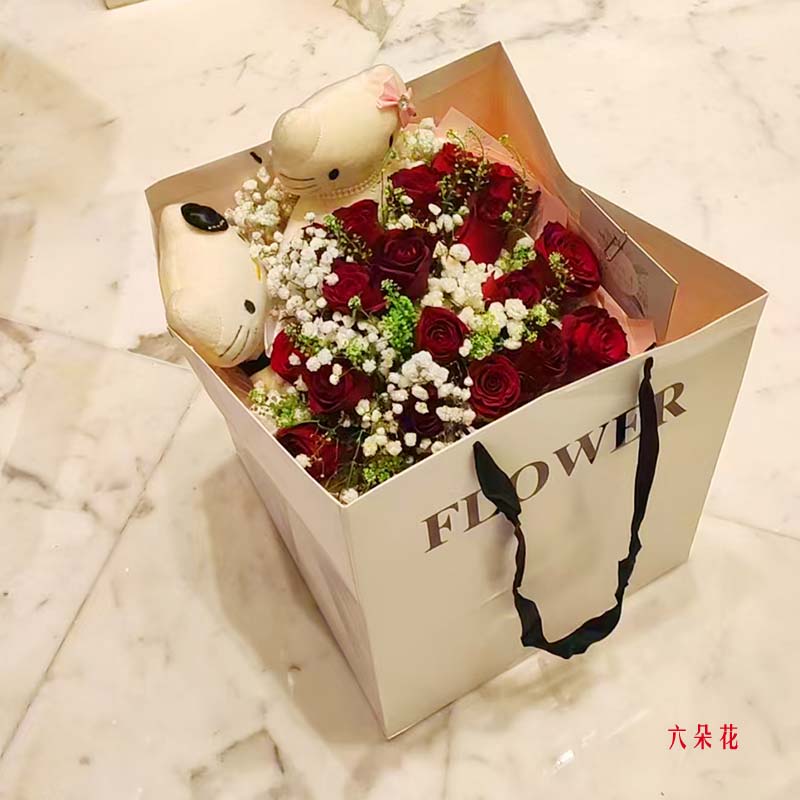 21朵红玫瑰满天星,温柔婉约的你(实拍照)