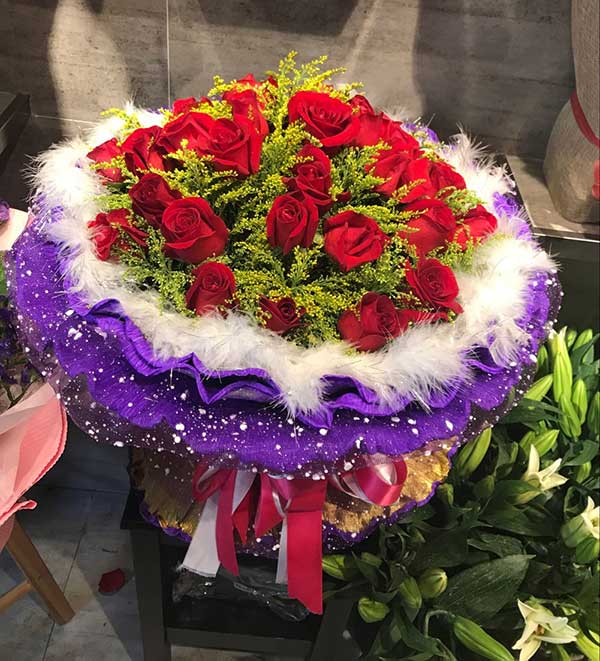 送文化馆的鲜花实拍图