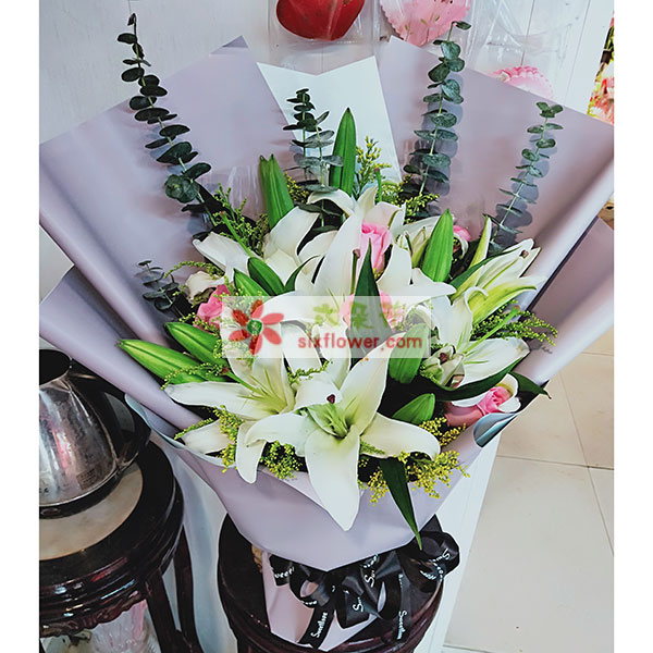 送青岛李沧区李村街道金岭路1号楼二单元201(机关幼儿…的鲜花实拍图