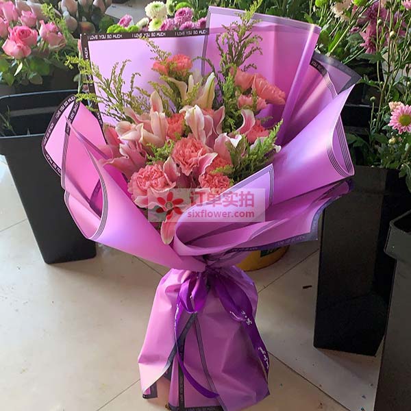 送辽宁省营口市站前区东方新天地16号楼1单…的鲜花实拍图