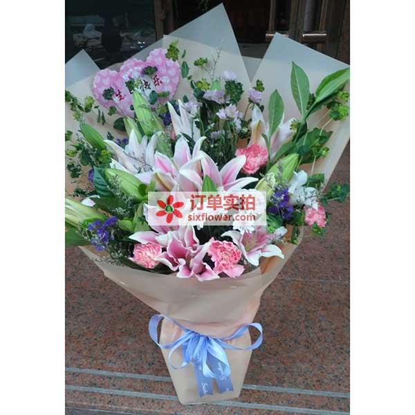 送蒙自市红河学院女生宿舍的鲜花实拍图