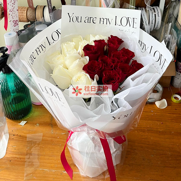 送宁波市鄞州区宁波诺汀汉大学的鲜花实拍图