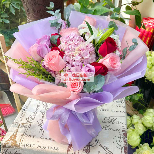 送马鞍山雨山区大湖西花园16栋的鲜花实拍图