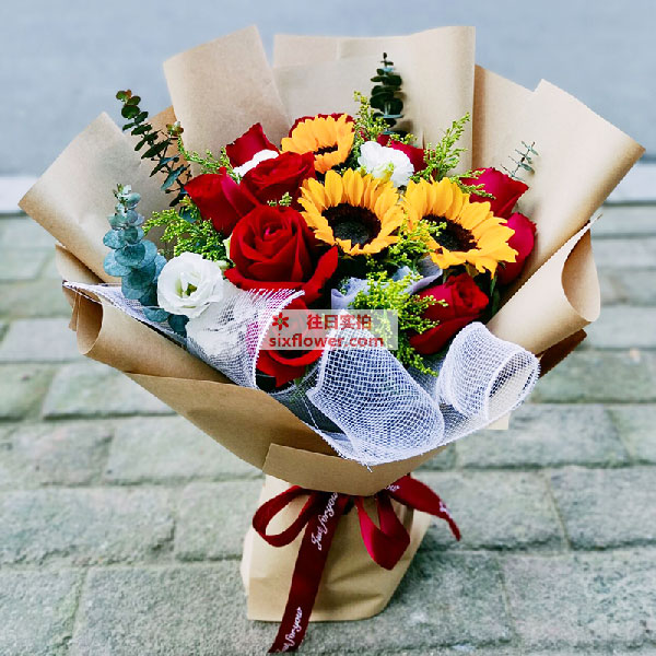 送诸暨安华镇步行街的鲜花实拍图