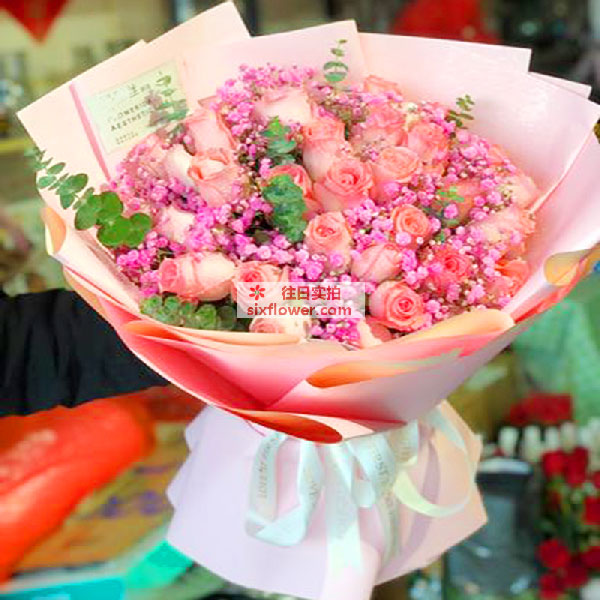 送周口市沈丘县付井镇北头银行的鲜花实拍图