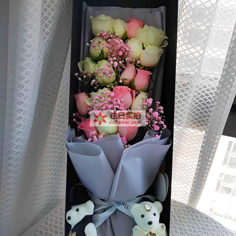 送西安市灞桥区洪庆街道纺园六路与灞柳五路交叉口以北的鲜花实拍图