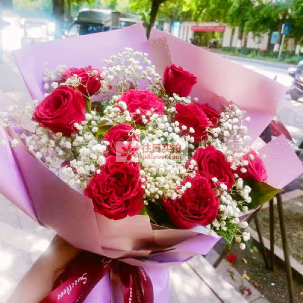 送江西省赣州市南康区龙岭灯饰城西区的鲜花实拍图