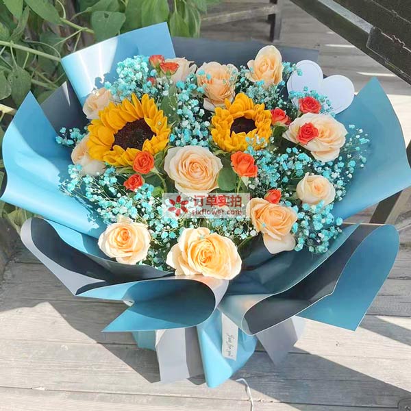 送河北省保定市莲池区东金庄乡湖邸小区1单元的鲜花实拍图