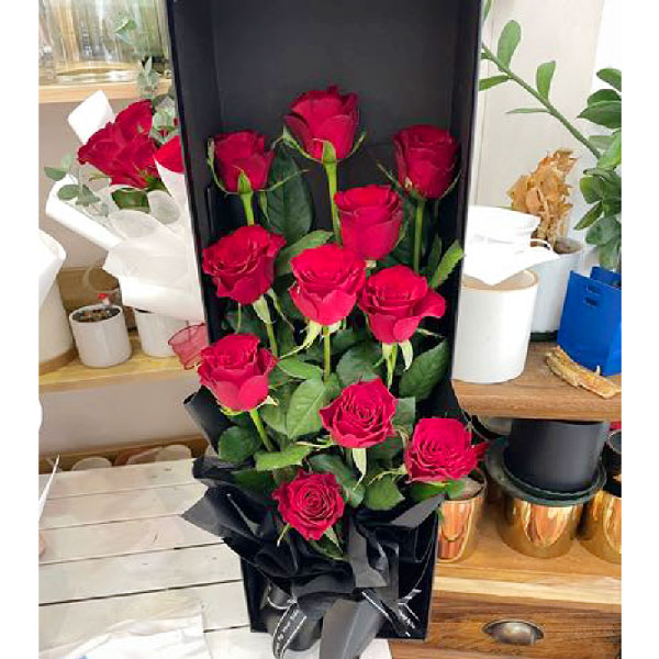 11朵红玫瑰礼盒，默默爱你(实拍照)