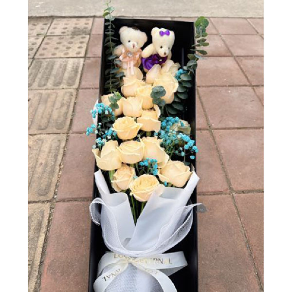 送五莲县芙蓉小区7号楼的鲜花实拍图