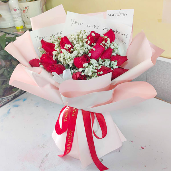 送安徽省淮南市淮南师范学院泉山校区行政楼的鲜花实拍图