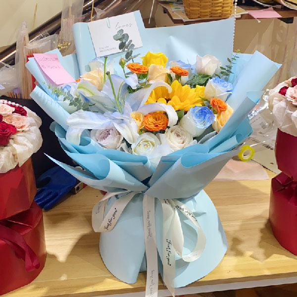 送雅安名山区红星镇工业园红树林的鲜花实拍图