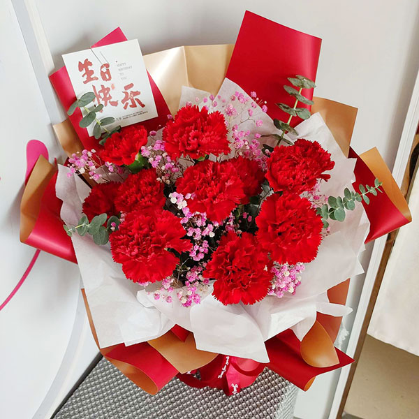 送蛟河市首钢三期34号楼4单元的鲜花实拍图