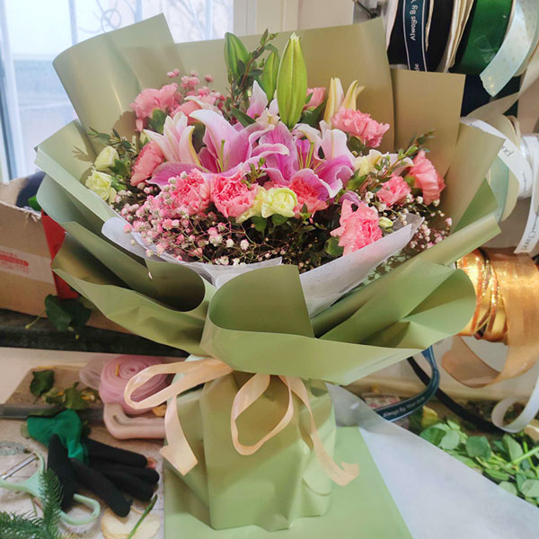 送青岛市市北区印象山小区劲松三路22号的鲜花实拍图