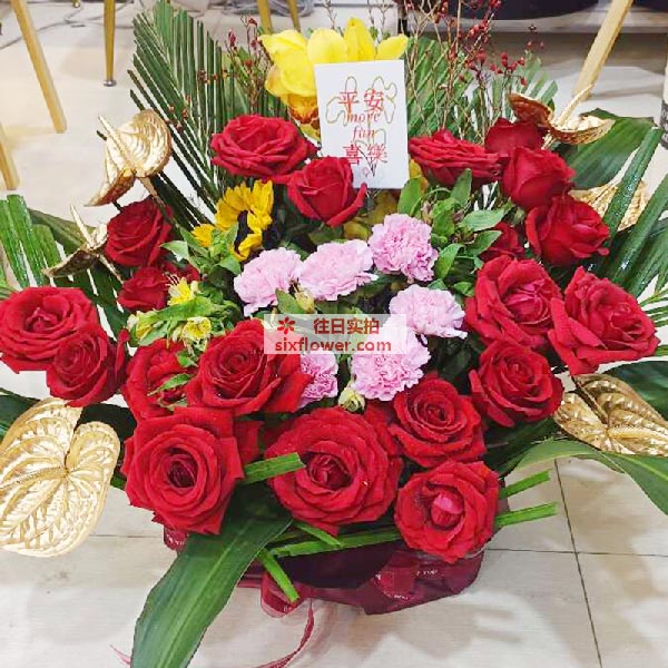 送东营东营区西城嵩山路凯旋门小区一号楼的鲜花实拍图