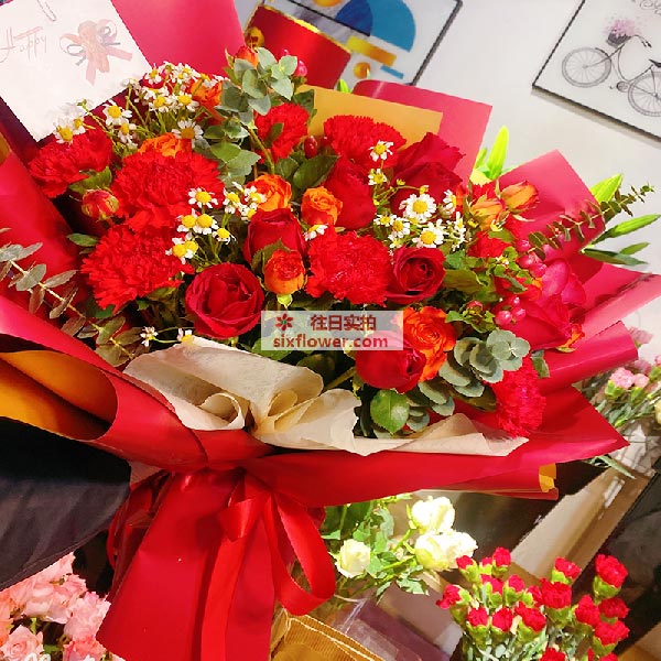 送内乡县海天楼雅迪电动车的鲜花实拍图