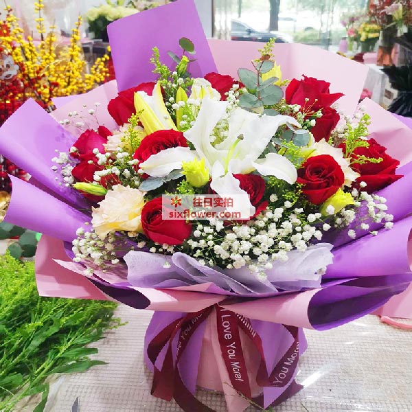 送团风镇思源学校城东校区的鲜花实拍图