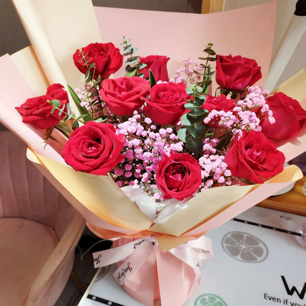 送内蒙古巴彦淖尔临河区明珠城北区的鲜花实拍图