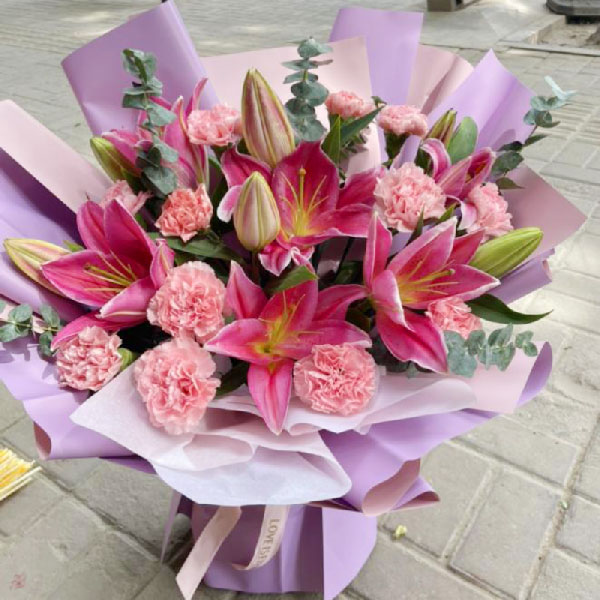 送汾阳市杏花村南苑小区的鲜花实拍图