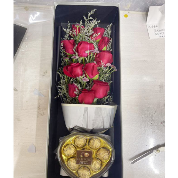 送内蒙古自治区鄂尔多斯市东胜区兴蒙建材城财富大厦B座的鲜花实拍图