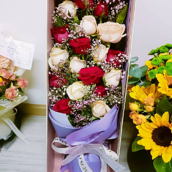 送洪雅县阳光上城美柚美发的鲜花实拍图