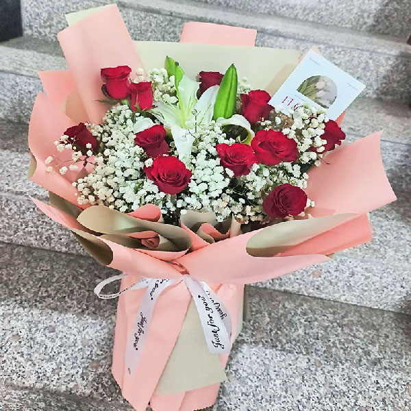 送河间市景和镇河间四中的鲜花实拍图