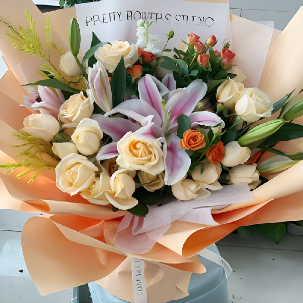 送宁海县跃龙街道纺织路锦宁府的鲜花实拍图