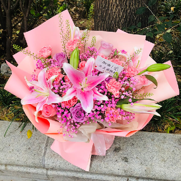 送石家庄市人民医院北方院区住院部的鲜花实拍图