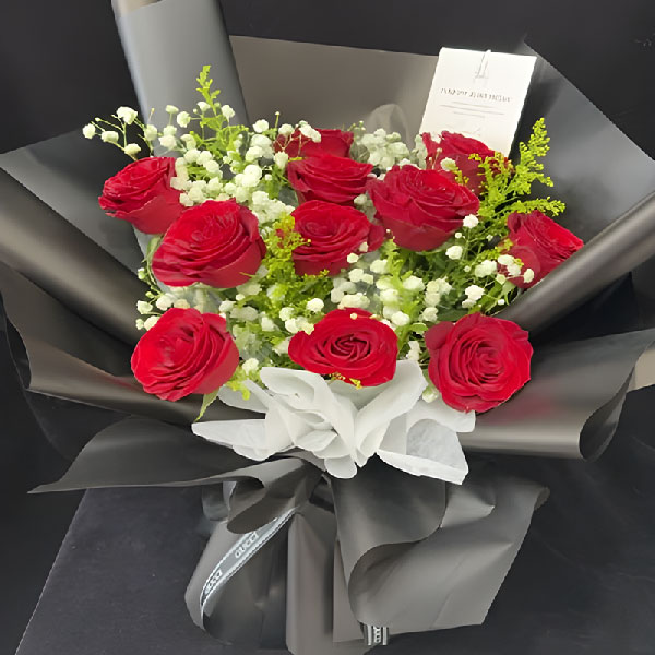 送郸城县光明巴集校区的鲜花实拍图