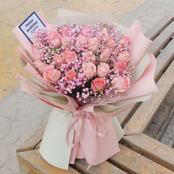 送敦煌市沙洲镇阳光沙洲南路20号的鲜花实拍图