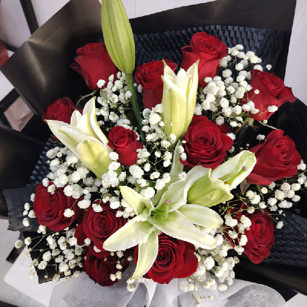 送盐山县西三里靖远西路锋锐机械的鲜花实拍图