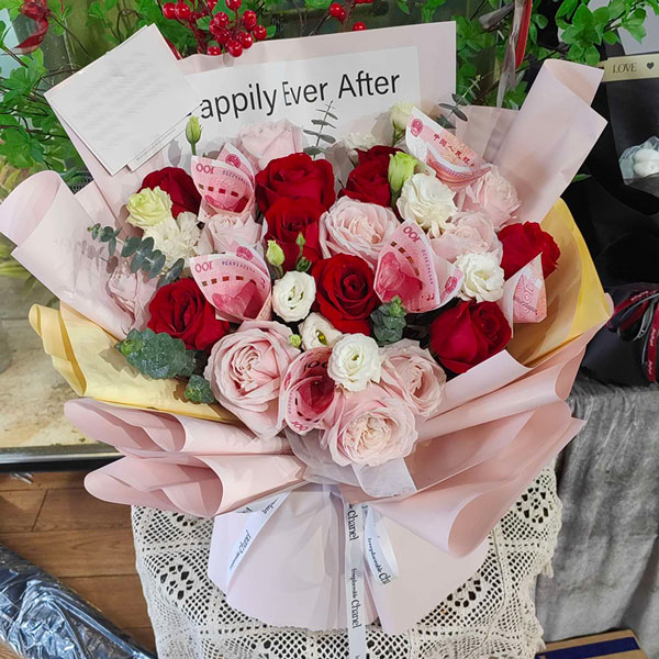 送大同市云岗区恒安帝景一号楼的鲜花实拍图