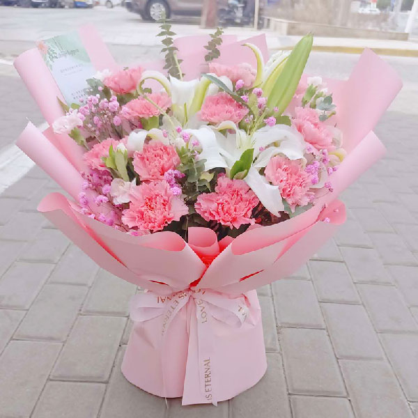 送石嘴山市大武口区第五人民医院住院楼B区8楼的鲜花实拍图