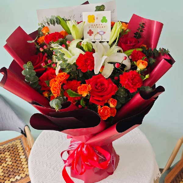 送徐州市丰县凤凰街道高盛九号楼的鲜花实拍图