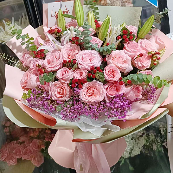 送张家口市桥东区红旗楼街道建国路天伦嘉苑小区的鲜花实拍图