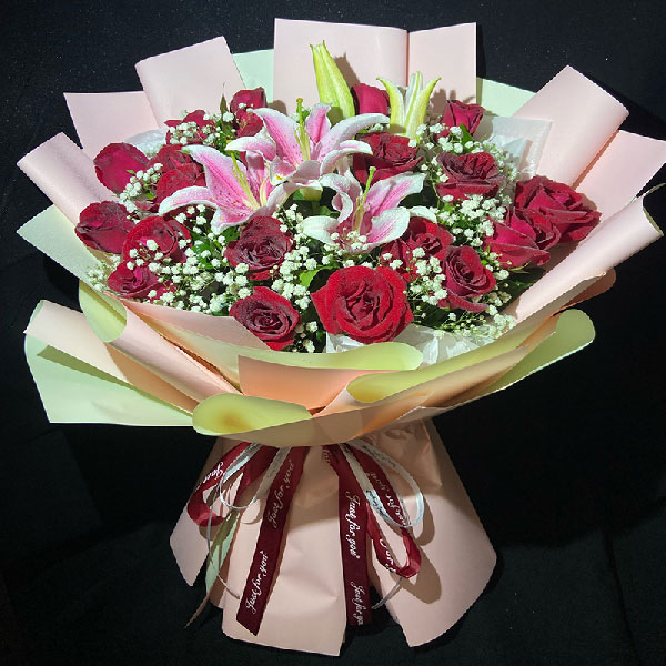 送庆阳西峰区东城锦绣斜对面金太阳幼儿园的鲜花实拍图