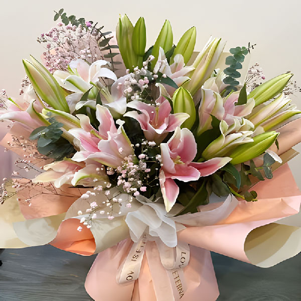 送浙江省长兴县利时金色华府5号楼的鲜花实拍图