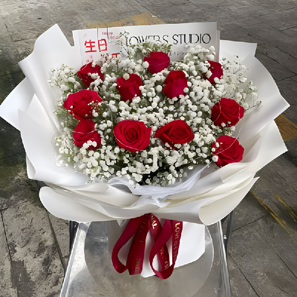 送乐山沙湾区太平加油站的鲜花实拍图