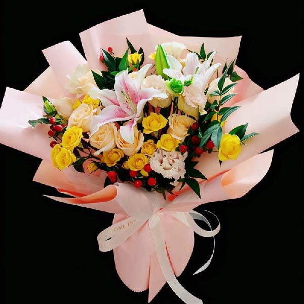 送济南市历城区华山珑城的鲜花实拍图